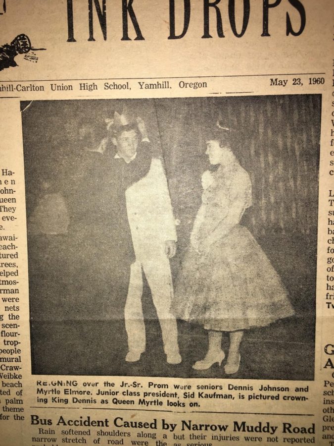 Photo of the prom king & queen 1960